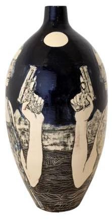 Imaginary Friend, ceramics, 2021, h90 ø45 cm